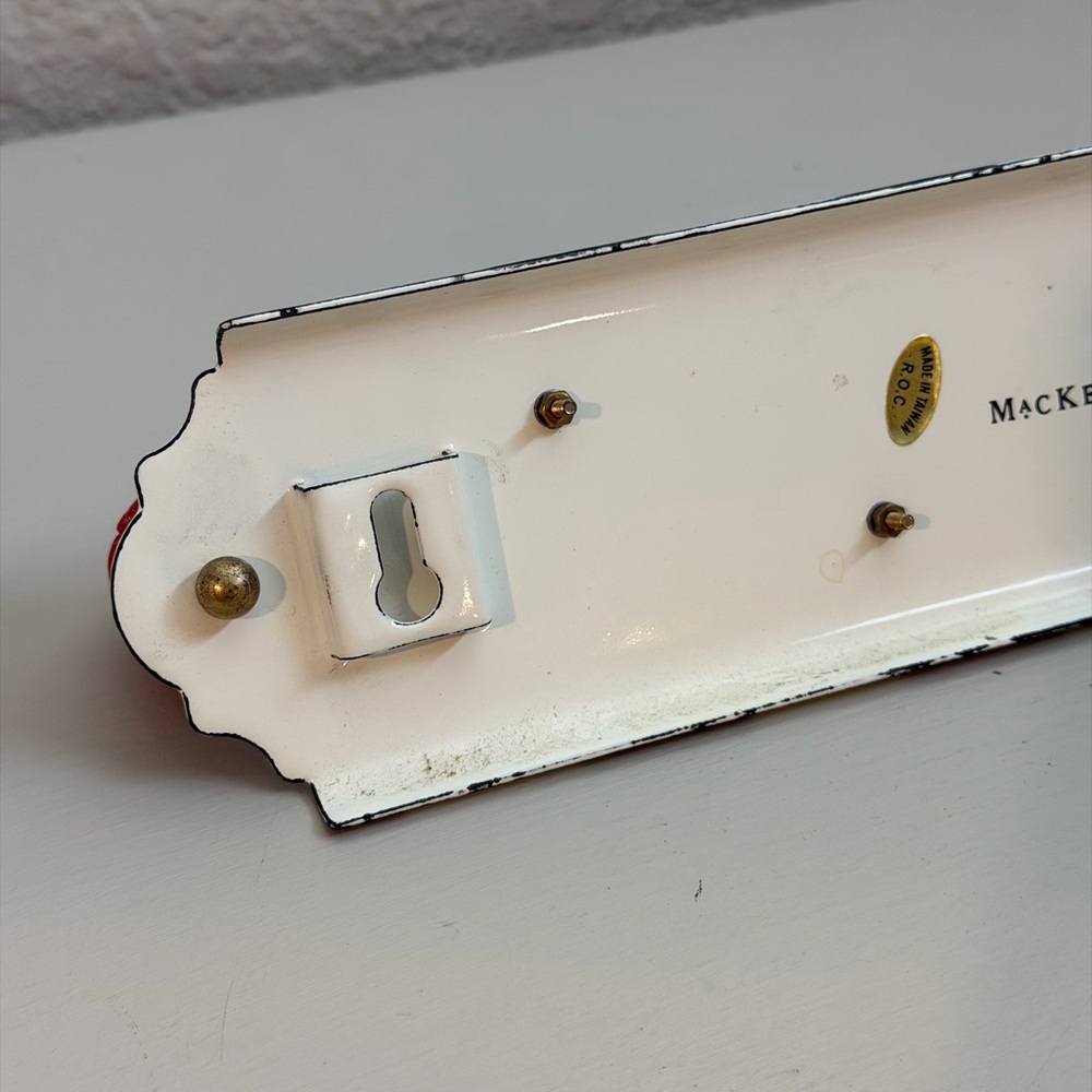 MacKenzie-Childs Black and White Wall Key Hook Plate Rare Courtly Check - Picture 6 of 6